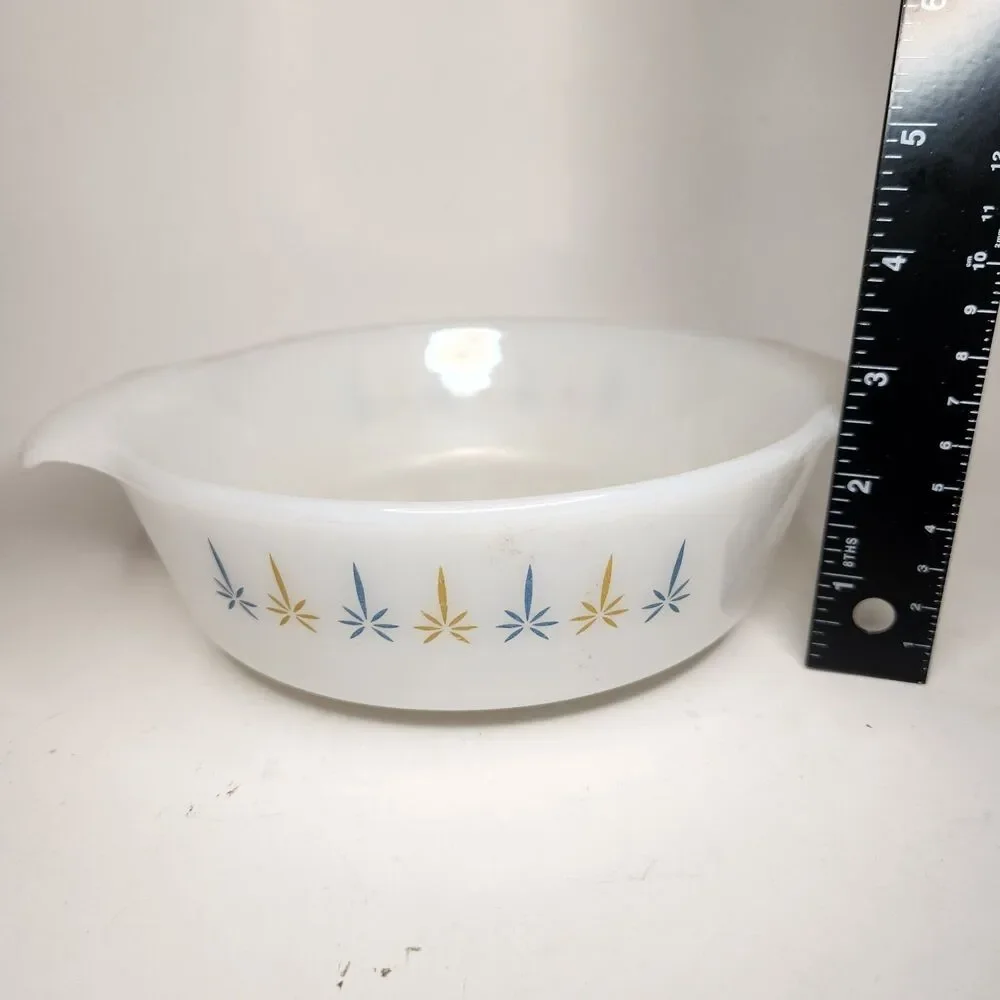 Vintage FIRE KING Candle Glow Atomic Star 7 5/8